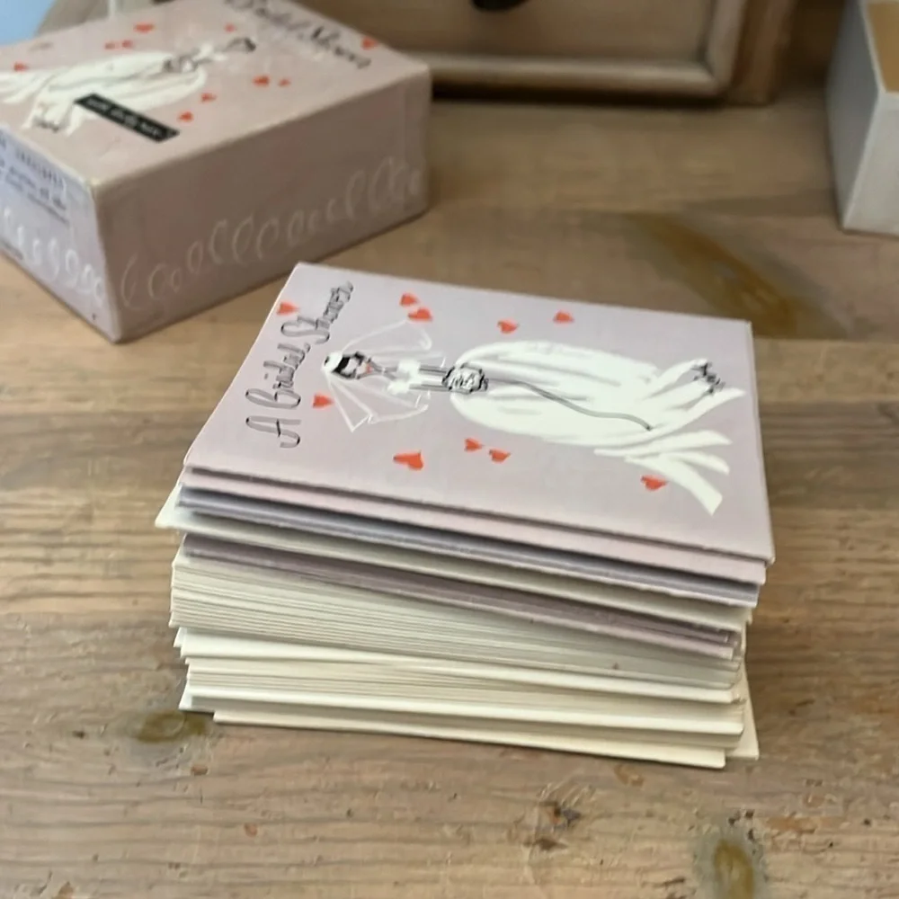 Box of Vintage Bridal Shower Invitations Rosalie Studio Five Bride 1953